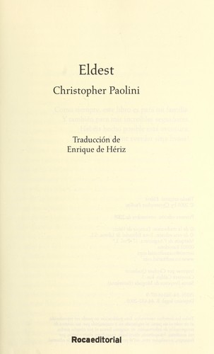 Christopher Paolini, Enrique de Hériz: Eldest (Spanish Edition) (Paperback, Spanish language, 2005, Roca Editorial)